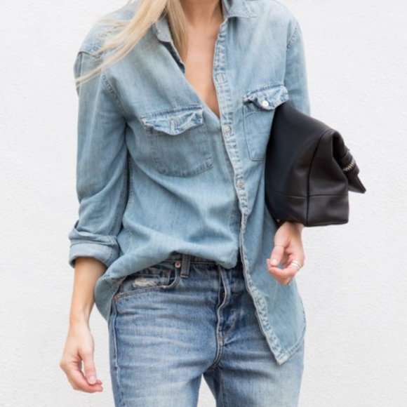 Tna Sutter Boyfriend Fit Denim Shirt 